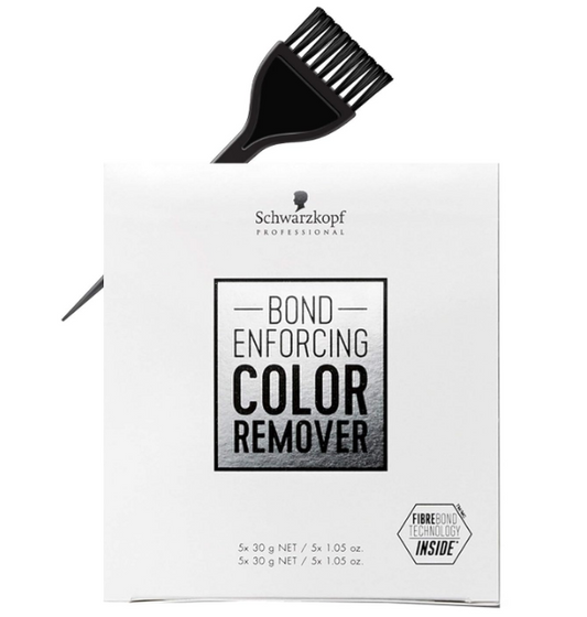 Professional Bond Enforcing Color Remover - 5 Count (w/ Sleekshop Stinaface Tint Brush) Haircolor Dye Hair Color Reduction Remove (5 x 1.05 oz)