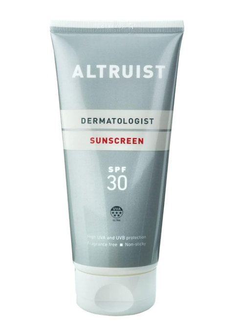 Altruist. Dermatologist Sunscreen. Broad Spectrum SPF 30 & high UVA Protection 200 ml