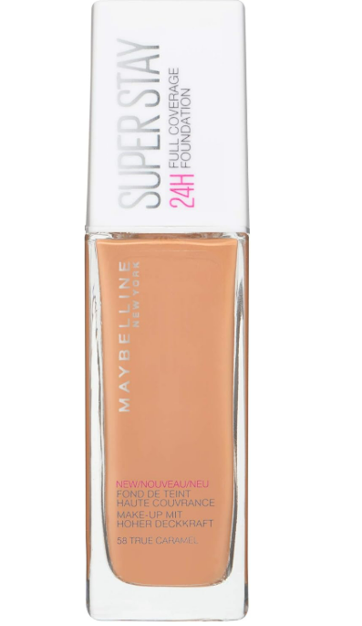 Maybelline New York Foundation, Superstay 24 Hour Longlasting Foundation, Lightweight Feel, Water and Transfer Resistant, 30 ml, Shade: 58, True Caramel